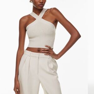 Aritzia Sculpt Knit Criss Cross Cropped Tank